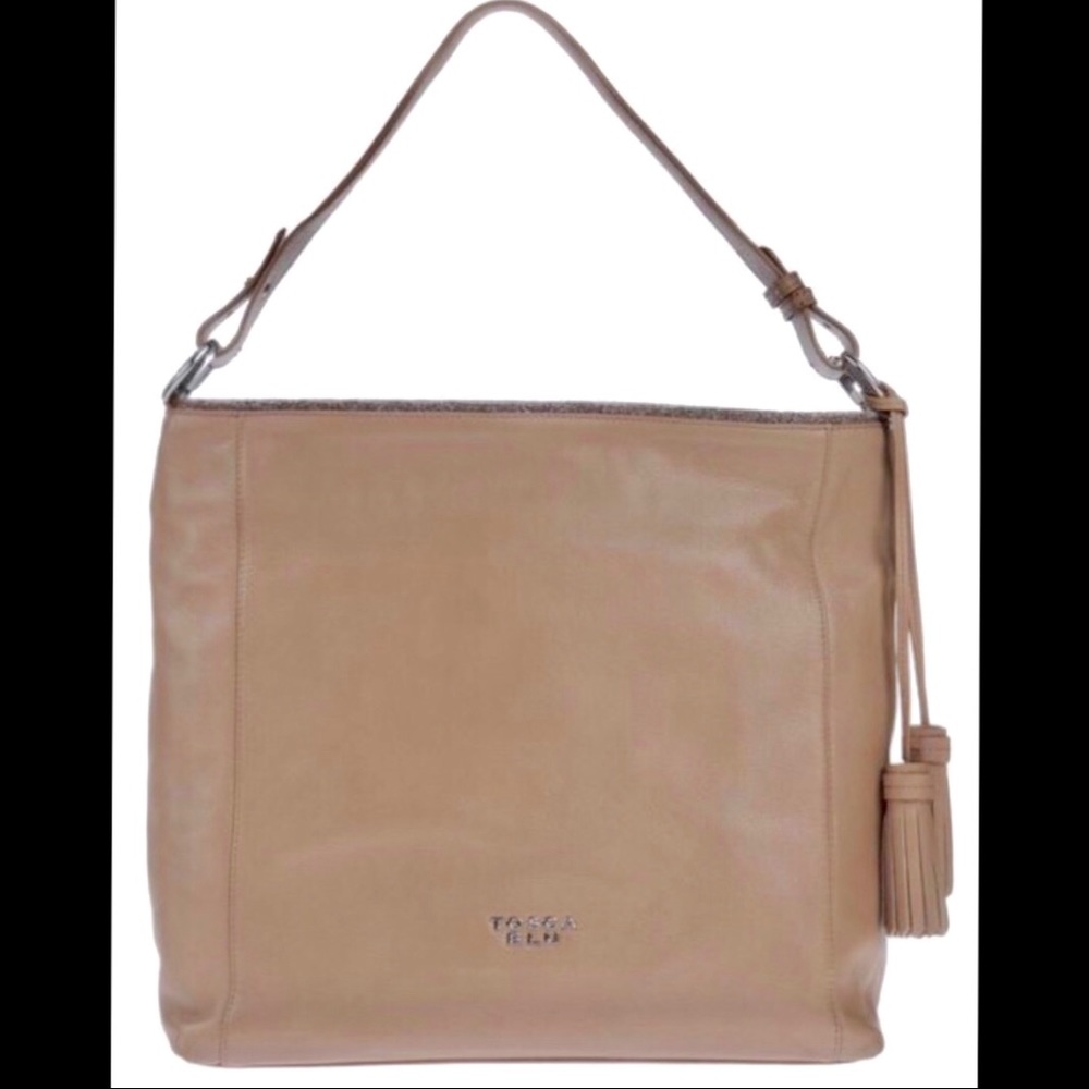 Tosca Blu leather hobo shoulder bag w/ tassels